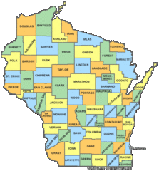 Wisconsin Counties Map