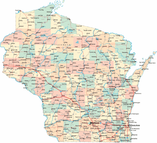 Wisconsin Road Map