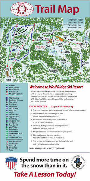 Wolf Laurel Ski Resort Ski Trail Map