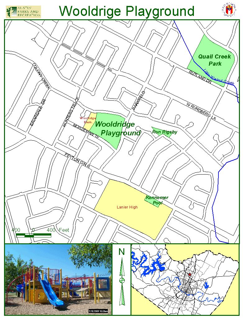 Wooldridge Playground Map 1412 Norseman Terrace Austin • mappery