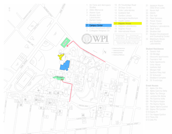 Worcester Polytechnic Institute Campus Map