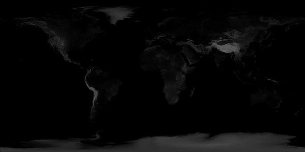 World Elevation Grey Map