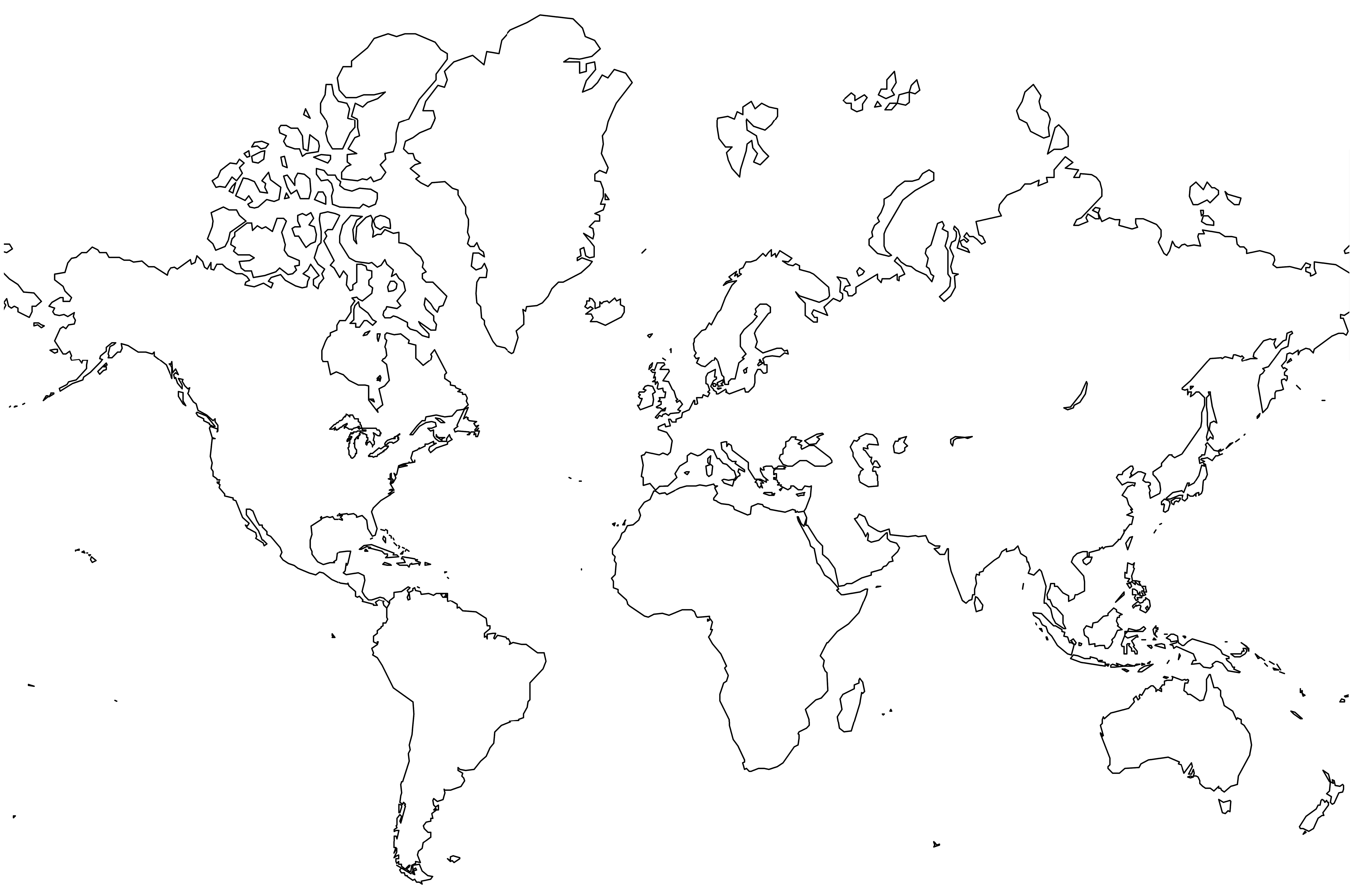 World Outline Map World • Mappery