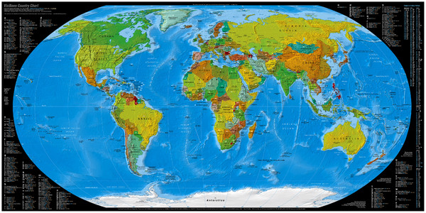 Worldwide Telephone Prefix Numbers Map