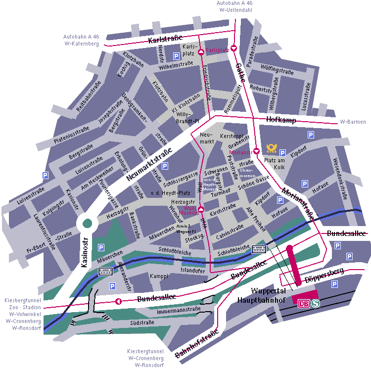 Wuppertal Elberfeld Street Map - Wuppertal Germany • mappery