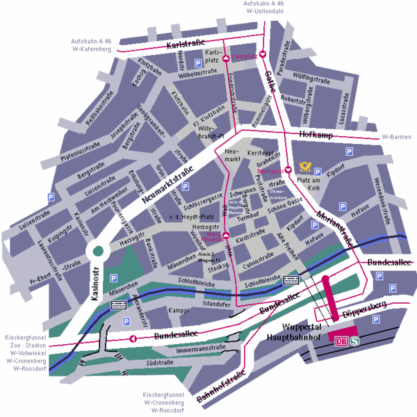 Wuppertal Elberfeld Street Map