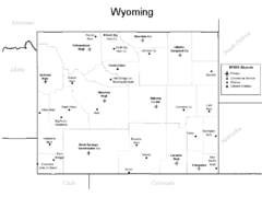 Wyoming Airports Map