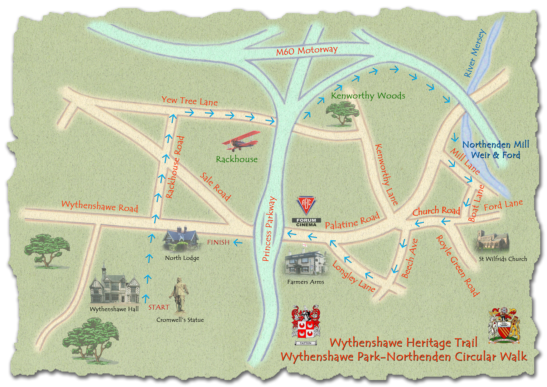 Wythenshawe Heritage Trail map Wythenshawe Park UK • mappery