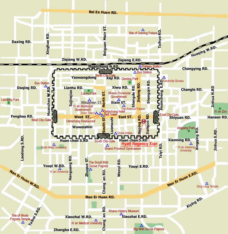 Xian City Map xian china • mappery
