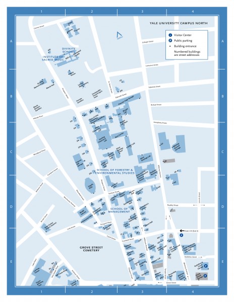 Yale University Campus North Map