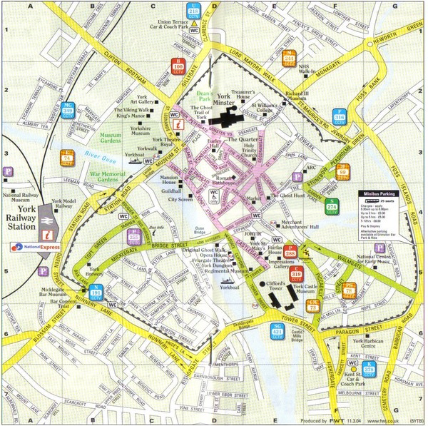 York England Tourist Map