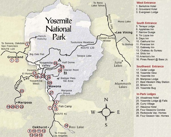 Yosemite National Park Map