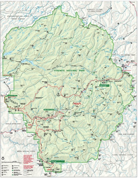 Yosemite National Park Map