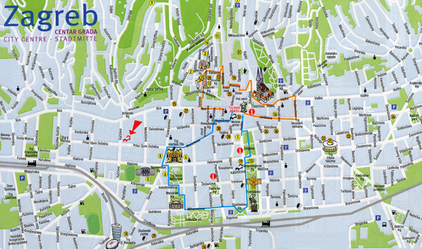 Zagreb Croatia Tourist Map