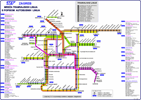 Zagreb Tram Maps Map