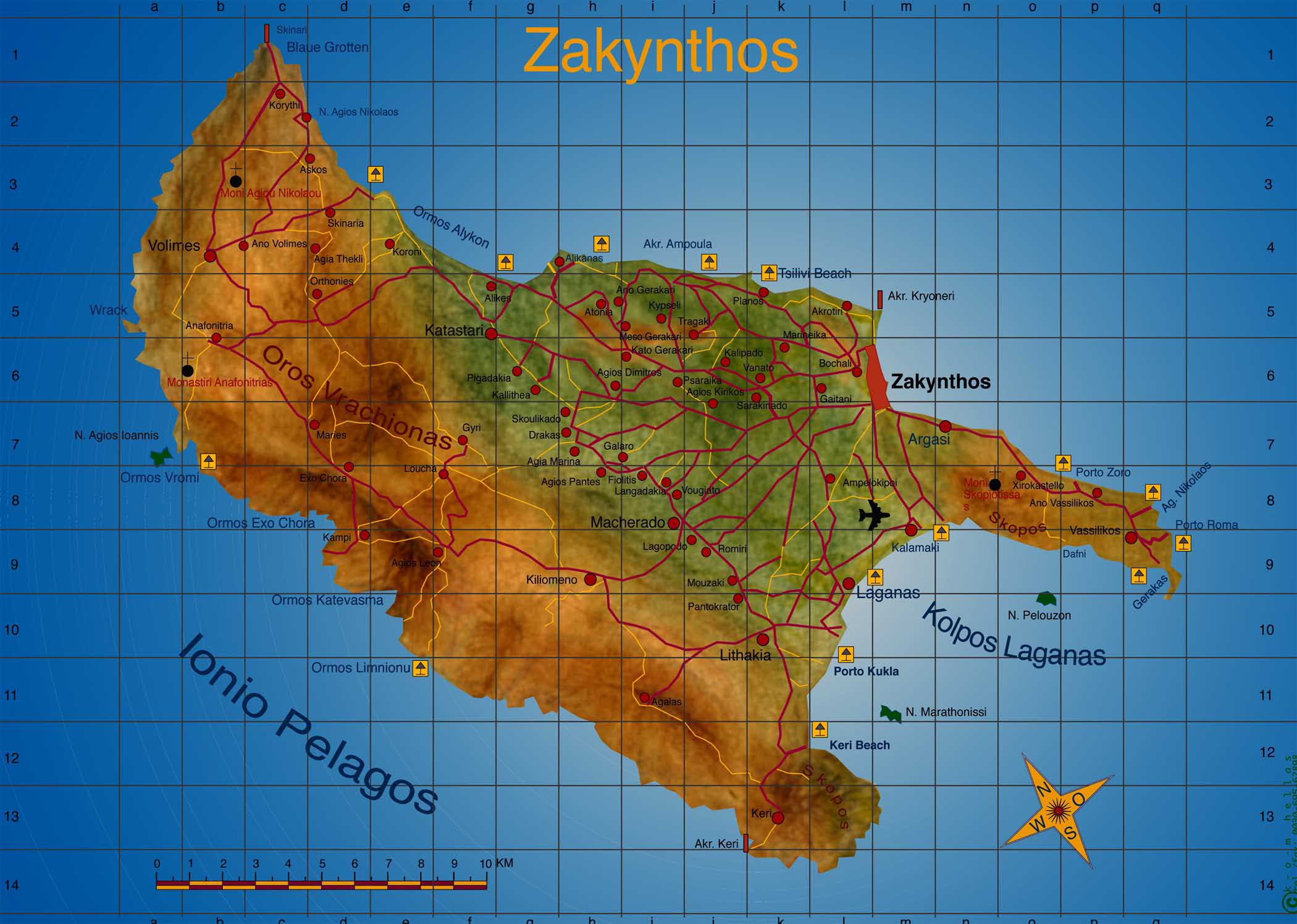 Zakynthos Tourist Map Zakynthos Greece • mappery