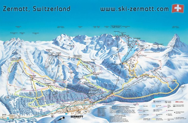 Zermatt Switzerland ski map