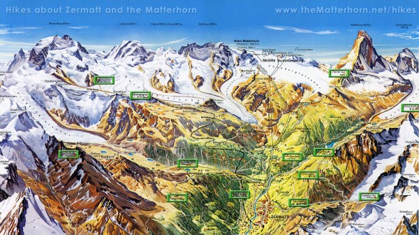 Zermatt Switzerland summer map