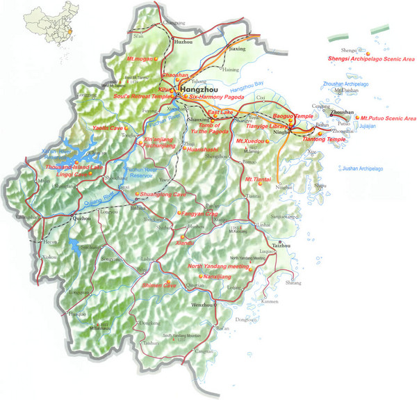 Zhejiang Tourist Map