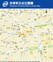 Zhongxiao Xinsheng Station Location Map