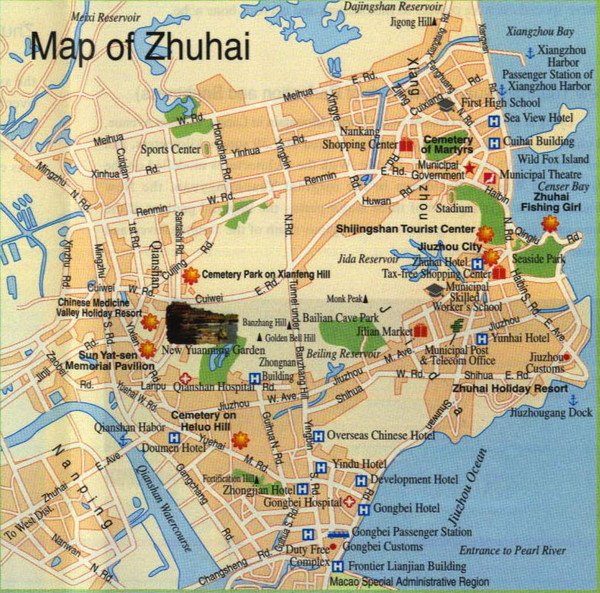 Zhuhai Tourist Map