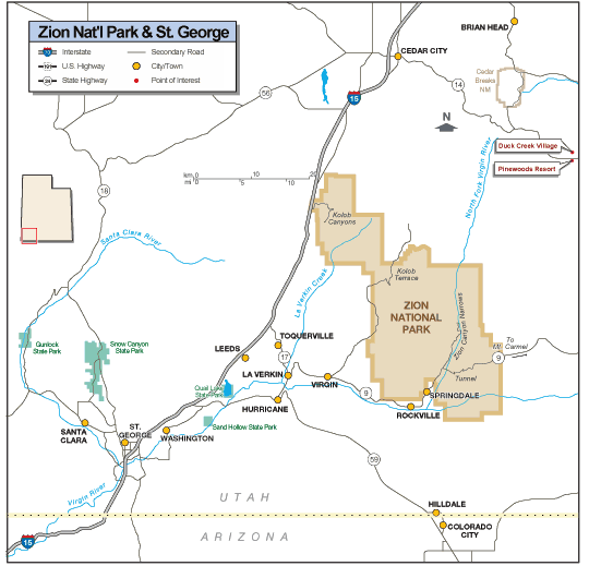 Zion National Park Highway Map