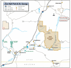 Zion National Park Highway Map Zion National Park Highway Map