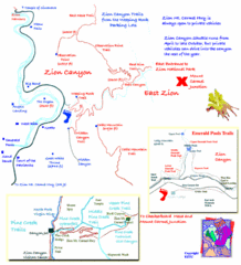 Zion National Park Trails Map