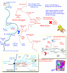 Zion National Park Trails Map Zion National Park Trails Map