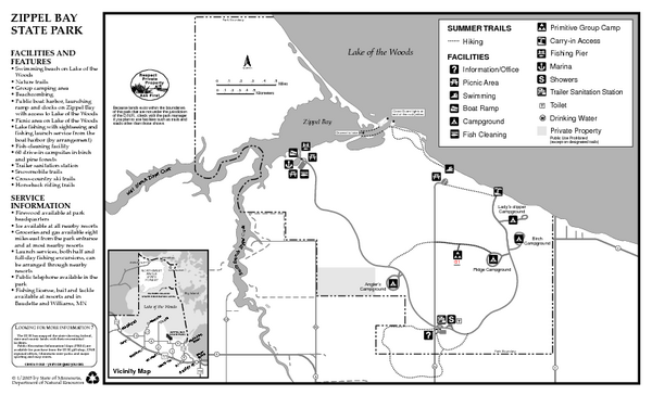 Zippel Bay State Park Summer Map