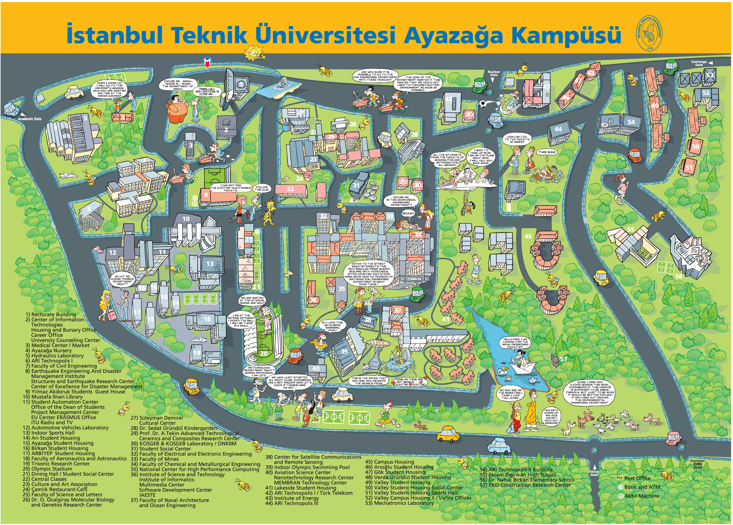 istanbul techical university İTÜ ayazaga maslak campus map - İTUuml