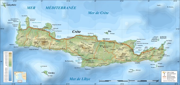 map of Crete