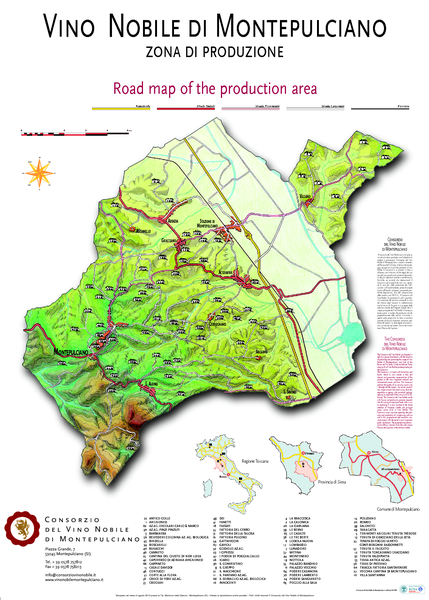 montepulciano road map of production area