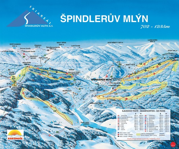 Špindlerův Mlýn Ski Trail Map
